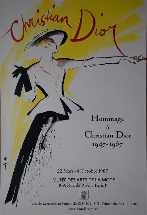 Renè Gruau original poster Cristian Dior, exhibition 